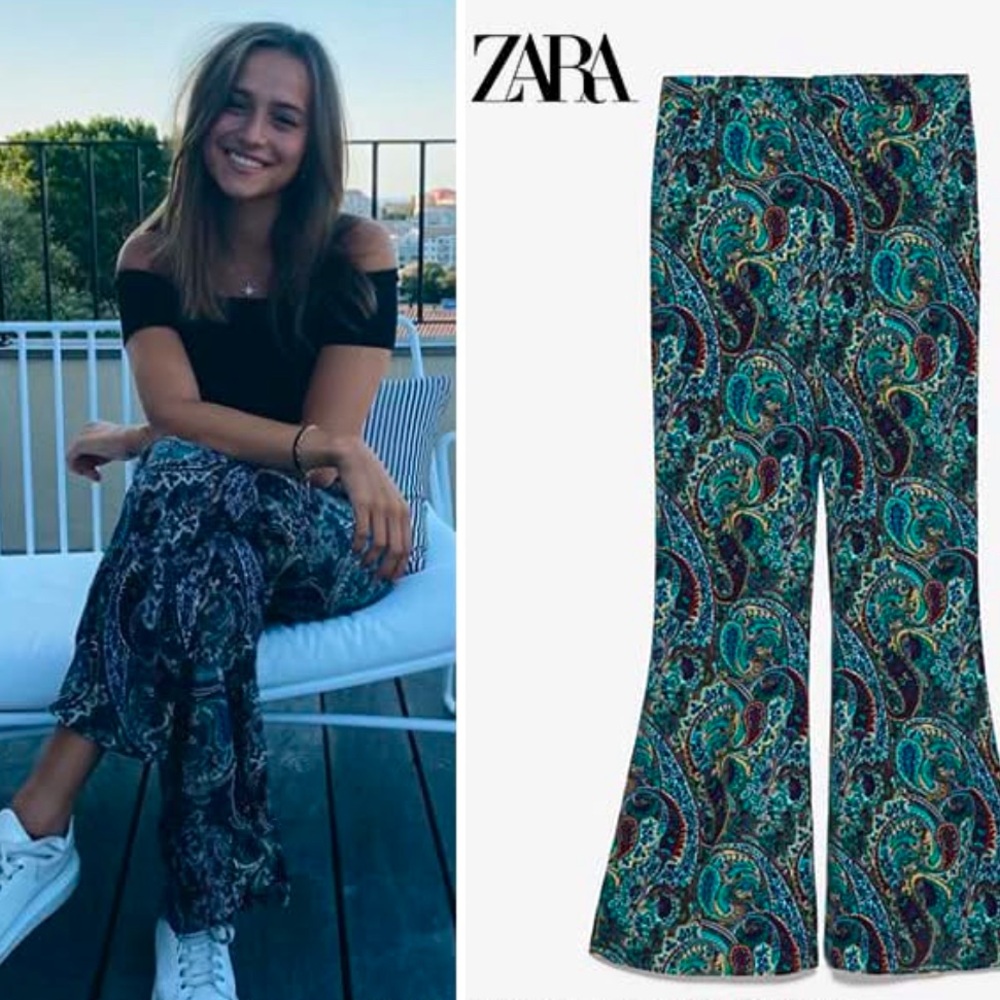 Zara Paisley  Flared Pants - Picture 5 of 17